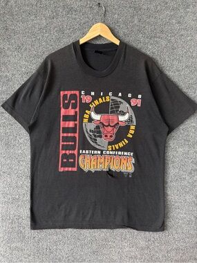 Vintage Chicago Bulls Champions T Shirt 1991 Basketball Sports NBA 90s XL Jordan